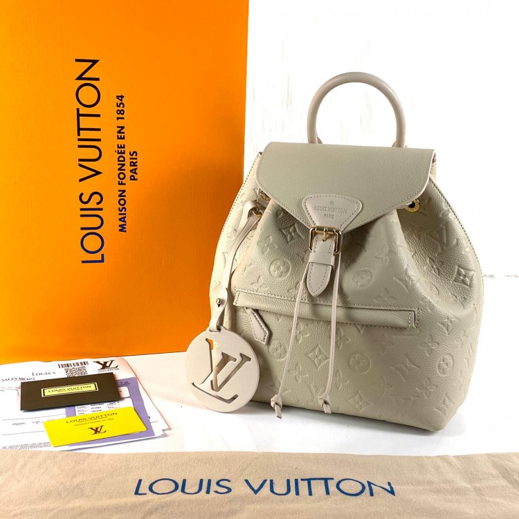 LOUİS VUİTTON MONTSOURİS EMPREİNTE PM BACKPACK KREM